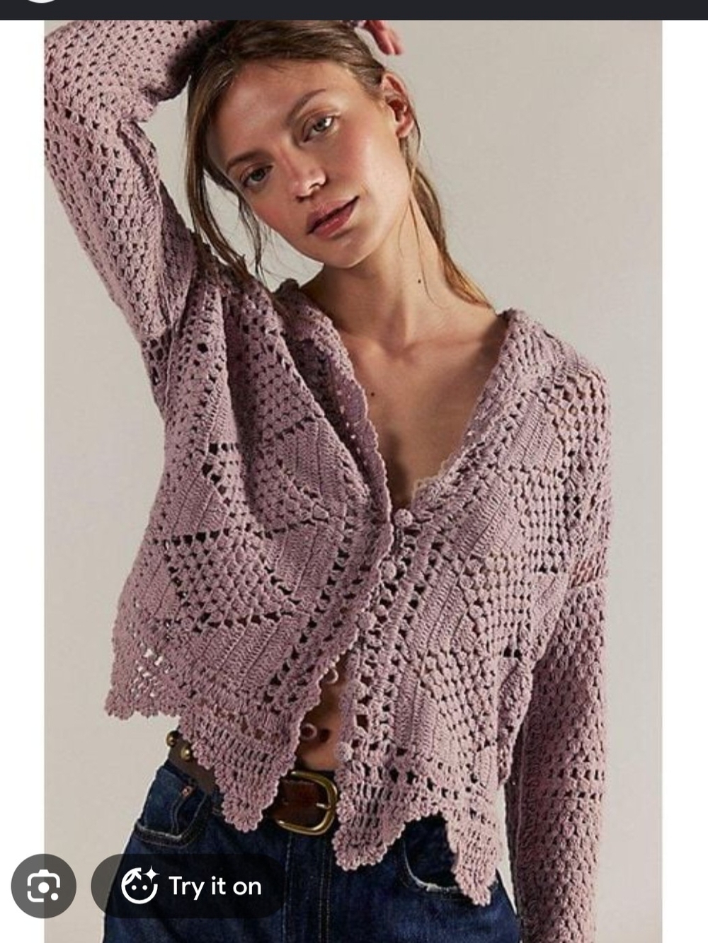 Free People Friend Of A Friend Crochet Sweater